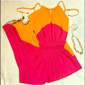 Arden B  DRAPE BK CLRBLCK  PINK PATTER DRESS